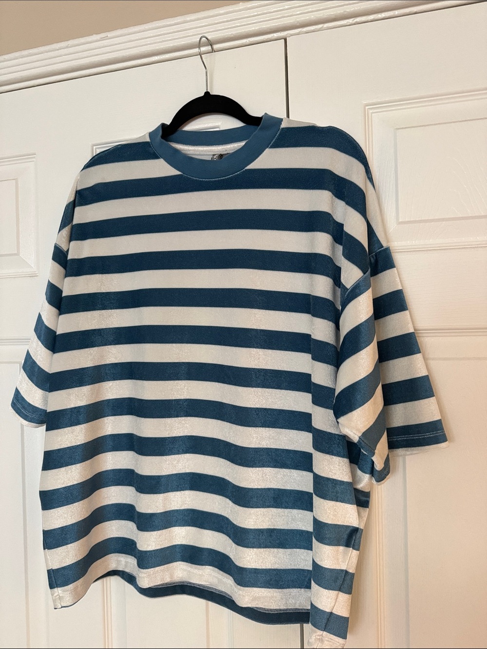 ASOS Blue and White Horizontal Stripe Short Sleeve Tee